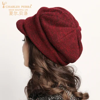 Charles Perra Zīmola Berete Sieviešu Rudens Ziemas Korejiešu Jaunā Versija Sieviešu Cepures Cepures Modes Saglabāt Siltu Gadījuma Spēles 9539