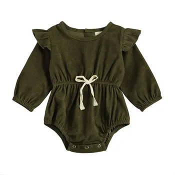 0-24M Infant Baby Girl Salds Romper Galvu 2gab Savirmot Plecu Pārdod garām Piedurknēm Jumpsuit Playsuit Rudenī Tērpiem