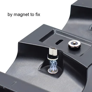 Par Ps4 /Pro/Slim Bezvadu Kontrolieris Lādētāju Magnēts Mini USB Ports Uzlādes Dock Stacija ar Sarkanu, Zaļu gaismas DIOŽU Indikators