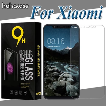 500pcs Rūdīta Stikla Ekrāna Aizsargs Xiaomi Mi 9 8 SE 8X Pro 6 Plus 6X 9T 9X CC9 CC9E Aizsargājošu Plēvi Ar Melno Paketi