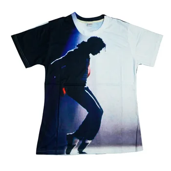 Reti MJ Michael Jackson Atdzist Punk Moonwalk Drukāšanas Modelis Atmiņas Tshirt Tee Cēloņsakarību ar Īsām Piedurknēm kokvilna Kokvilna