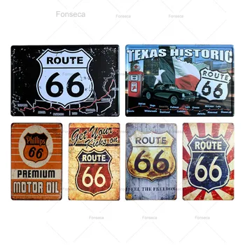 Route 66 Retro Metāla Skārda Zīmes, Mājas, Auto Viesnīca Dekori Dekoratīvie Metāla Sienas Uzlīmes Mākslas Amatniecības Plakātu Vintage Plāksne 20*30cm N176