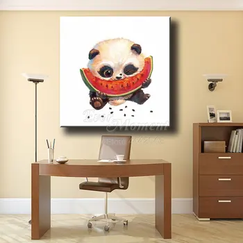 Kādreiz Brīdi Dimanta Izšuvumi 5D DIY Panda Ēd Arbūzu Vienkārši Dimanta Glezniecības Mājas Apdare Attēlu Mozaīkas S2F218