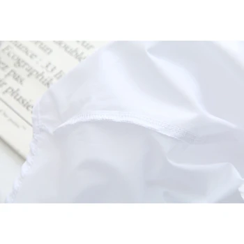 Plus Izmērs XL-4XL Sieviešu Balta Blūze ar Ziedu Izšuvumu Vintage Topi Pavasara Vasaras garumā Piedurknēm darba Apģērbi Blusas