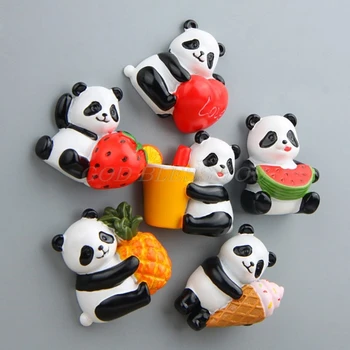 Gudrs 3D Panda Ledusskapja Magnēts, Ledusskapis Uzlīmes, Suvenīru Mājās Apdare Dāvanu Rotājumi