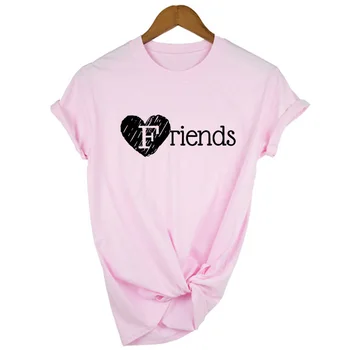 Sieviešu Grafiskais T Krekli ar Īsām Piedurknēm Vasaras T-krekls Draugiem Māsa Piedāvātos t-veida Topi, 1 Gab Labāko Draugu Mūžīgi BFF Vēstuli Drukāt