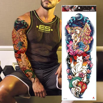 Lielu Roku Piedurknēm Tetovējums Japāņu Prajna Pūķis Ūdensnecaurlaidīgus Pagaidu Tatto Uzlīmes, Dievs Body Art Pilna Viltus Tetovējums Sievietes Vīrieši
