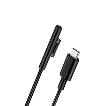 USB Type-C Barošanas Lādētāja Adapteri Uzlādes Kabelis Vadu Microsoft Surface Pro 6/5/4/3 Tablete Melna 15V Dropshipping