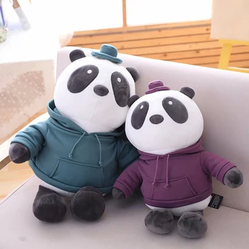 Cute Karikatūra Panda valkājot apģērbu, Plīša Pildījumu Dzīvnieku Rotaļlietas, Bērnu un Zīdaiņu Mīksto Kulbu Leļļu Dāvanu Klāt Lelle, Rotaļlietas Bērniem