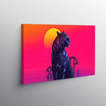 Tiger digital art anmal Plakāts Ierāmēts Koka Kadru Audekla Apgleznošana Sienu Mākslas Dekors Istabā, Guļamistabā Studiju Sākuma Apdare Izdruku