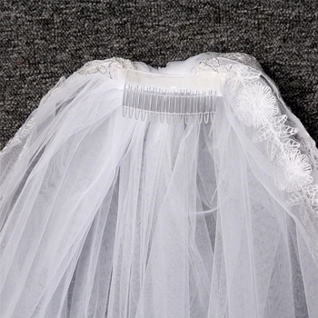 Modes vestido de noiva Mežģīnes casamento duvak 1,5 metru Līgavas plīvurs ir 2021. kāzu aksesuāri sluier Veu de noiva kāzu plīvurs