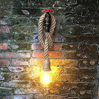 Rūpniecības dzelzs cauruļu, virvju sienas lampas Bēniņi decorfor Virtuves, Guļamistabas viesistaba vintage Restorāns Bārs iedomība gaismas