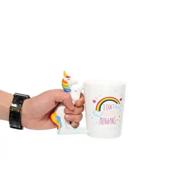 Cretive unicorn handgrip Keramikas Krūzes kafijas krūze Piena Tējas biroja Tases Drinkware Labāko dzimšanas dienas Dāvanu ar Dāvanu Kastē