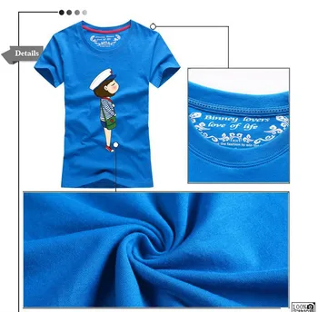 1 Gabals Ģimenes Atbilstošas Drēbes Zilu Svītru Kvalitāti Pāris T Krekls Karikatūra Sieviete Vīrietis 4xl Vasaras Īsām Piedurknēm Tētis, Mamma, T-Krekli