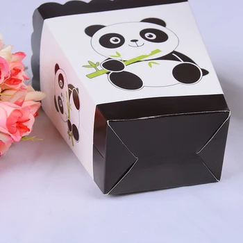 6pcs Bērniem Dzimšanas dienas ballīti Piegādes Panda Kastes Panda Popkorna Kaste Happy Birthday Popkorna Kastes Panda Grupa Krājumi