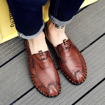 Vīriešu ādas kurpes 2021. gada rudens ādas ikdienas apavi vīriešu modes pupiņu apavi āra kāju braukšanas modes slinks apavi