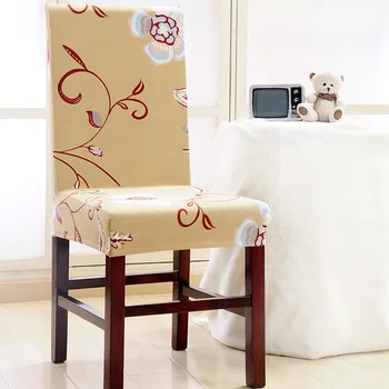 Krēsla pārsegs ziedu iespiesti spandex virtuves noņemams anti-dirty luksusa sēdekļa vāku banketu / kāzu / restorāns