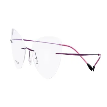 MONGOTEN Tīra Titāna, Jauno Modes Sievietes bez apmales Pakāpeniski Multi-fokusa Objektīvs Briļļu Rāmis, Rozā, Violeta vecuma tālredzība Brilles