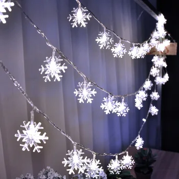 Sniegpārslas LED Gaismas Ziemassvētku Rotājumi Mājās Karājas Vainags Ziemassvētku Eglītes Dekoru, Rotājumu 2020. Gadam Navidad Ziemassvētku Dāvanu Jaunajā Gadā