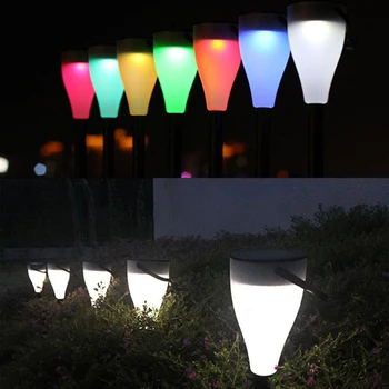 2LM LED 7 Krāsas, Saules Powered Plastmasas Dārza Pagalma Zālienu Gaismas Ar Āķi DIY Apdare