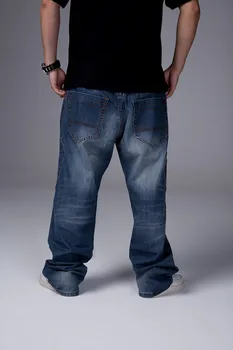 Vīriešu apģērbu hiphop plus lieluma ūdens skalošanas whisker hip-hop džinsi brīvs vīrietis 6XL 4XL 5XL 2XL 3XL