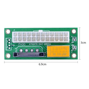 CHIPAL 10PCS PSU Kartes 24Pin ATX, lai 15Pin SATA Duālais Barošanas Sync Starter Extender Cable Adapter Bitcoin Miner
