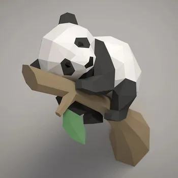 Panda Gudrs 3D Papīra Paraugs DIY Rokasgrāmata Dzīvniekiem Papercraft Darbības Rādītāji Mīklas Mazulis Dāvanu Sienas Uzstādīts Apdares Mājās Karājas Rotaļlietas