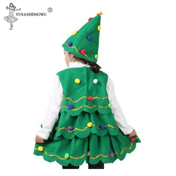 Kids Ziemassvētku Tērpi Zaļo Koku Tērpi Bērniem, Baby Meitenes Gadā Grupa Cosplay Apģērbu Kleita Halloween Ziemassvētkiem