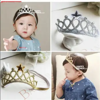 Toddler Bērniem, Baby Meitenes Cepures Loku Zelta, Sudraba Zvaigzne, Vainagu Elastīga Galvas Stīpa Zīdaiņu Tiara Princess Chidlren Dzimšanas Diena
