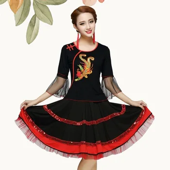 Skatuves deju apģērbi Ķīnas tautas deju tērpu apģērbs valsts seno ventilators deju tradicionālo Ķīniešu deju tērpi TA706