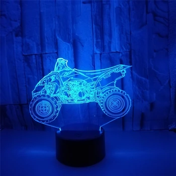 7 Krāsu Motociklu Modelēšana 3D LED Nakts Apgaismojums, USB Touch Sensors Galda Galda Lampa Kids Guļamistaba Dekors Radošas Dāvanas