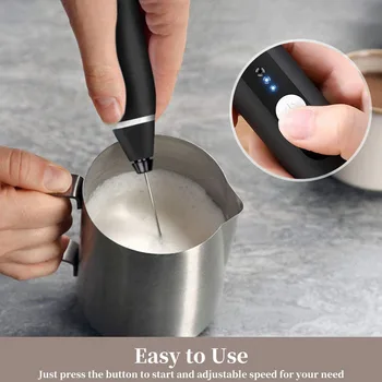 USB Uzlādes Rokas Elektriskais Piena Putotājs Noslaucīt Nerūsējošā Tērauda Automātiskais Krāsu Mikseris Piena Pulveris Maker Portatīvo Pārtikas Mikseri