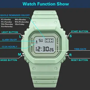 Sporta Skatīties Bērniem Zēni Meitenes Ūdensizturīgs Digitālā Skatīties Elektronisko LED Rokas pulksteni Studentu montre enfant zegarek dla dzieci