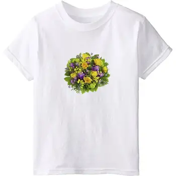 Vasaras Apģērbs Bērniem Zēni, T Kreklu, Kokvilnas Ziedu Drukāt Īsām Piedurknēm T-krekls Mazulis, Zēns Cute Gadījuma T-krekls 3-12Y Topi, t-veida