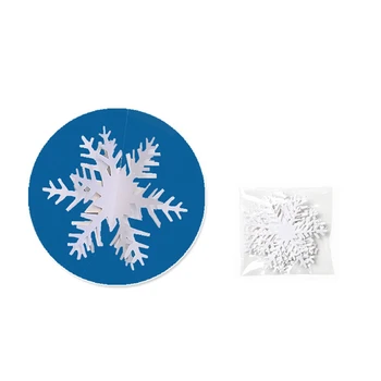 5gab Ziemassvētku Sniegpārsla String Apdare 3D Sniegpārsla Papīra Karājas Karoga Dekorēšana Ziemassvētku 12 Sniegpārsliņas(Balts)