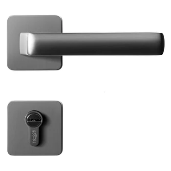 Pelēks /cinka sakausējuma durvju rokturi Interjers /Square Guļamistabas durvju slēdzenes Sadalīt Klusums durvju slēdzenes ,Durvju furnitūra