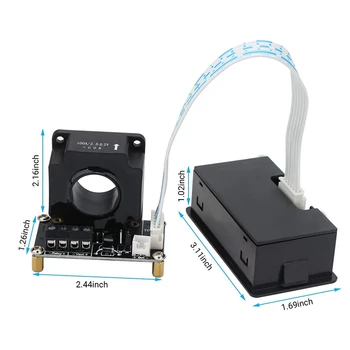 Uzlādes-Izlādes Monitors 0-90V 100.A DC Ammeter Voltmetrs LCD Displejs AH WH Watt Metru Tester ar Hall Sensor