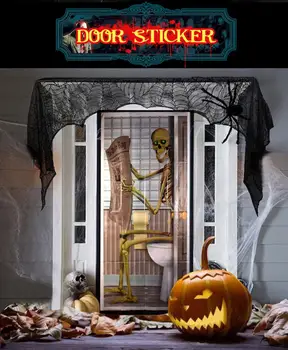 Halloween Puse Rotājumi Skelets Tualete Durvju Segtu Pusi Piederumu (1 skaits) (1/Pakete)
