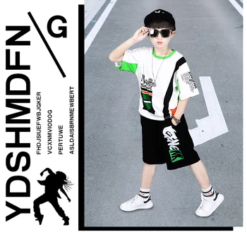 Vasaras Zēnu Apģērbu Komplekti Rudens Ikdienas Pusaudžu īsām Piedurknēm t + Elsas 2GAB Sporta Kostīmi Bērniem zēnu drēbes 10 12 gadu