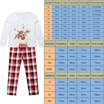 ZIEMASSVĒTKI Ziemassvētku 2GAB Ģimenes Saskaņošanas Pieaugušo Sieviešu Pidžamas Bērniem Naktsveļu Briežu Drukāt Pidžamas Pj ir Iestatīts Apģērbu Komplekti