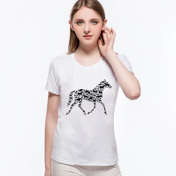 Vasaras Stils Ģeometrija Zirgu Sieviešu Vasaras Apģērbu Ar Īsām Piedurknēm Slim Fit Sieviešu T Krekls, Sieviešu Topi 