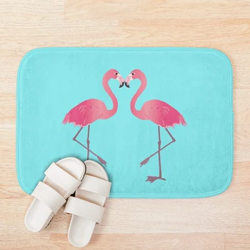 Divas Rozā flamingo s Vannas Paklājiņš Bez Slīdēšanas Asiņaina Vannas Paklājiņš Microfiber Atmiņas Putu Vannas Paklājiņš Pretslīdes Paklājiņš Terora Grīdas, Durvis, Paklāja