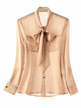 Īsta Zīda Vintage Blūze Sieviešu Apģērbu 2020. Gadam, Dāmu Topi Pavasara Krekls ar garām Piedurknēm Sievietēm, Blūzes Ropa Mujer ML191001