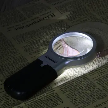 Rokas Darbvirsmas Palielināmā Stikla Multi-Funkciju Locīšanas 3 Reizes ar LED Gaismas Veciem cilvēkiem Lasījumā organiskā stikla Objektīvs Magnifi
