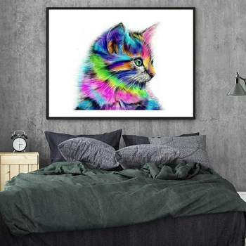 DIY 5D Dimanta Glezniecības Pilnībā Kārtas Urbt Karikatūra Dzīvnieku Kaķis Pūce Rhinestones Izšuvumi Krustdūrienā Mājas Dzīvojamā Istaba Rotājumi