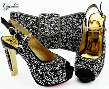 Augstas klases kāzu svinības uzstādīt sandales kurpes un somas komplekts QSL015 jo fuksīna krāsa, papēža augstums 12.5 cm