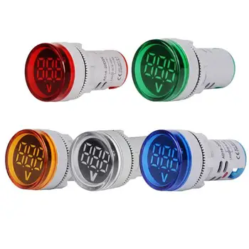 6-100V DC Ciparu Displejs Voltmetrs Sprieguma Tests Skaitītāja Indikators LED Lampas Apaļas Signāla Gaismas 5 Krāsas