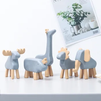 Radošā Sveķu Galda Rotājumu Ziemeļvalstu Cute Dzīvnieku Zilonis Statuetes Apdare Piederumi dzīvo jamo istabu Mūsdienu Ziemassvētku Amatniecība