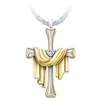 Jaunu izsmalcinātu greznību radošo krusta Jēzus svētais apģērbu kaklarota sieviete romantiskas temperaments banketa piederumi kulons dāvanu