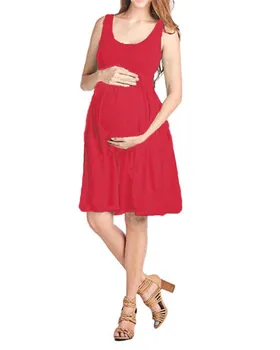 Vasaras Maternitātes Kleita Clothings Grūtniecēm bez Piedurknēm Kleita Vestidos Maternitātes Drēbes ropa de muje Plus Lieluma